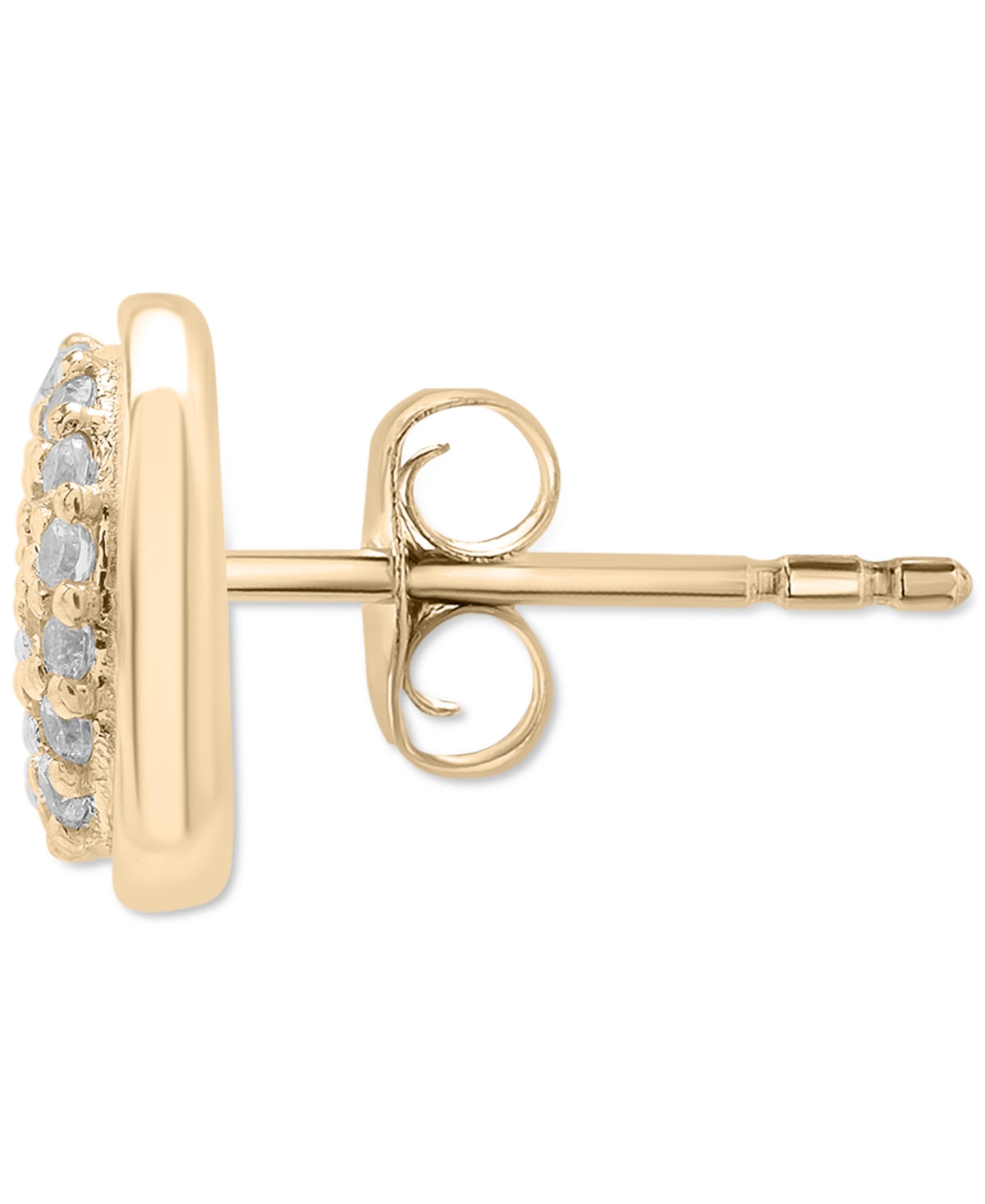 Wrapped Diamond Single Stud Earring (1/20 Ct. T.w.) In 10k White Or Yellow Gold, Exclusively At Macy's In Button Yellow Gold