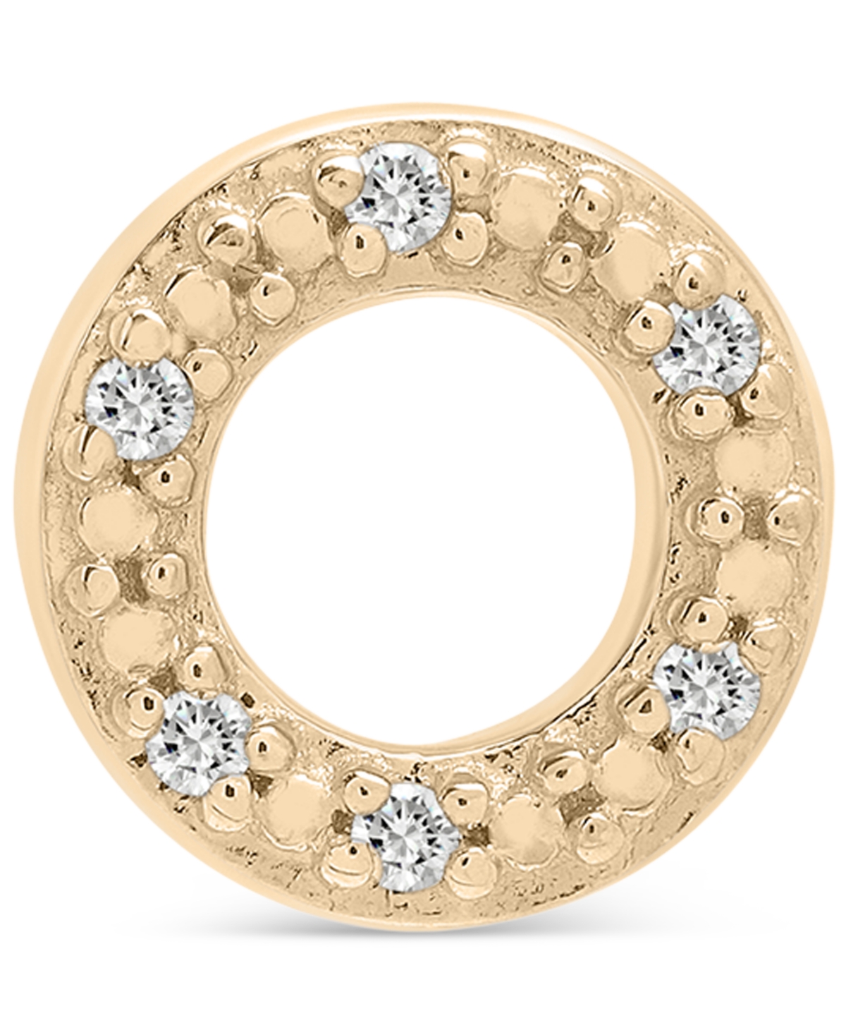 Wrapped Diamond Single Stud Earring (1/20 Ct. T.w.) In 10k White Or Yellow Gold, Exclusively At Macy's In Circle Yellow Gold