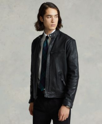 Men's polo leather jacket online