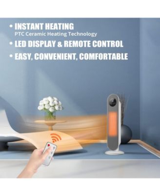 1500W Portable Oscillating Electric Space Heater for Indoor Use with Remote Control