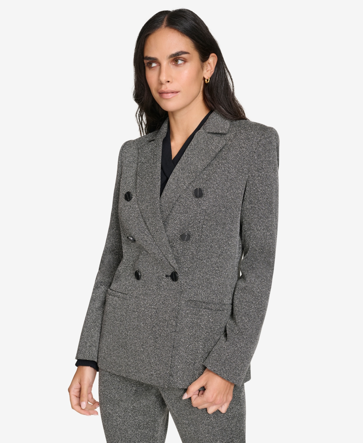 Calvin Klein Women's Double-Breasted Blazer -cream