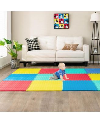 12 Pieces Flooring Mats Interlocking EVA Foam Exercise Mats with Anti-slip Surface