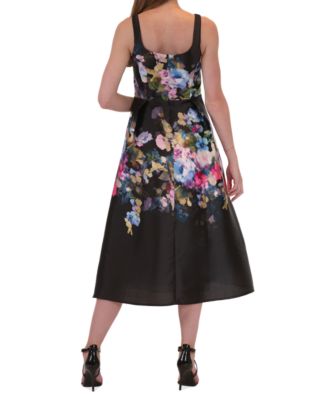 julia jordan Women's Floral-Embroidered Square-Neck Dress - Macy's