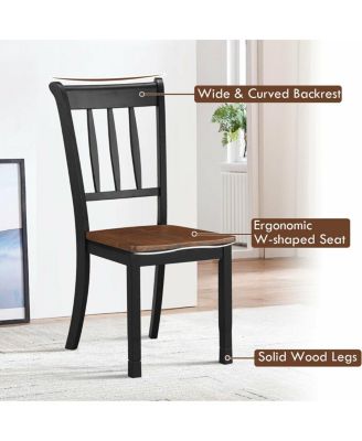 2 Pieces Solid Whitesburg Spindle Back Wood Dining Chairs