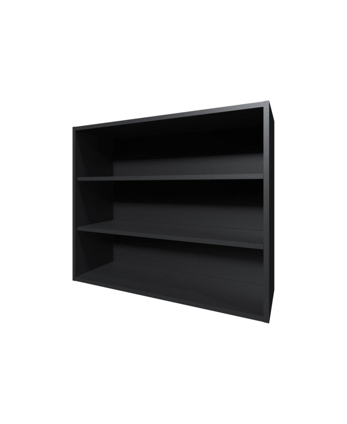 Fm Furniture Chinle Wall Cabinet in Melamine with Open Storage,- Black