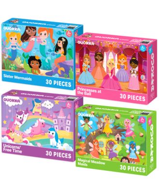 4 x 30 Pieces Jigsaw Puzzles for Toddlers 3-5 - Dinosaur, Animals, Meadow Girls