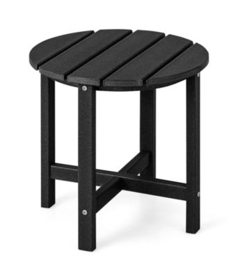 18 Inch Round Weather-Resistant Adirondack Side Table-Black