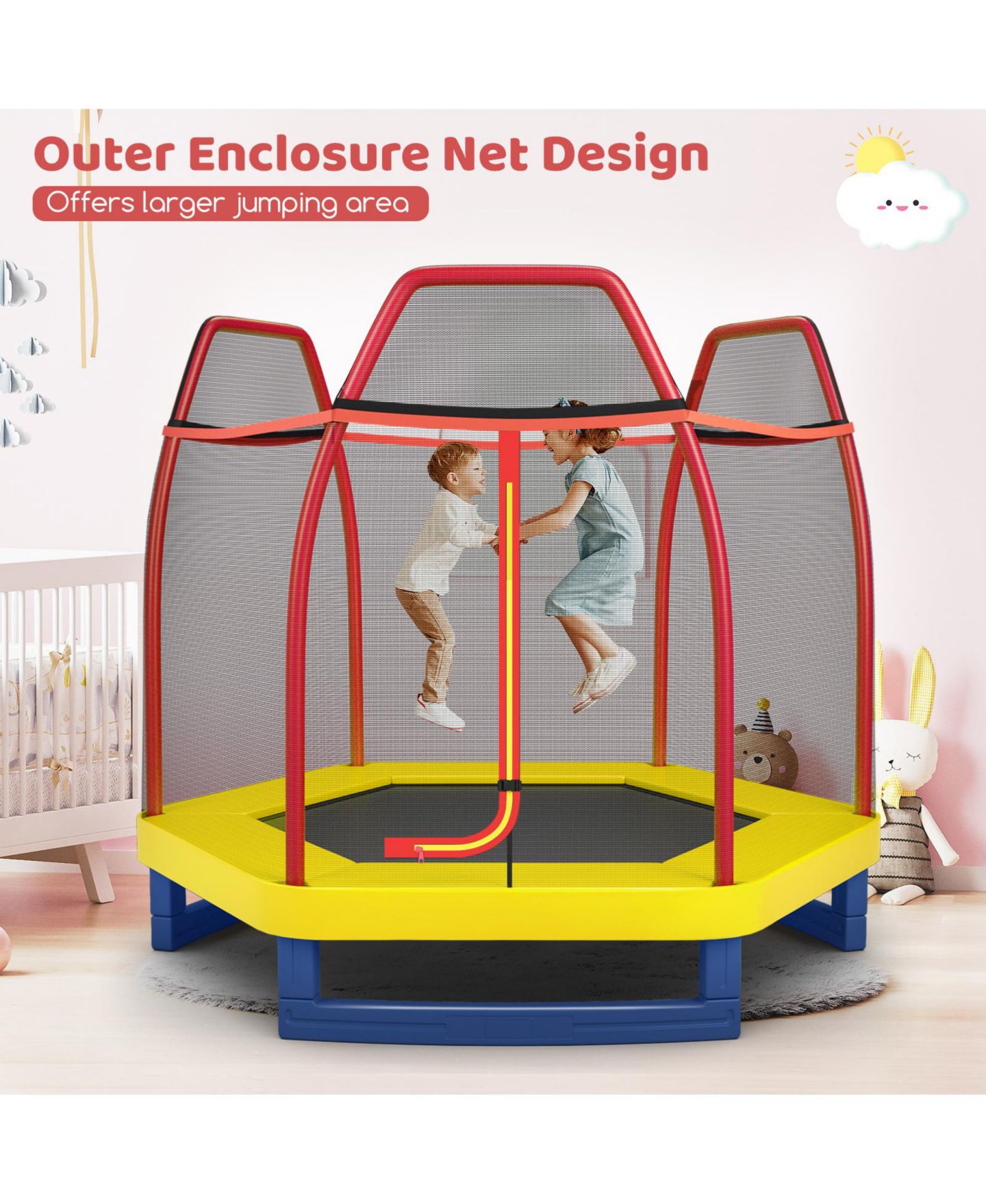Детская игрушка SUGIFT 7' Trampoline with Enclosure Net, Ages 3+ — фото 9