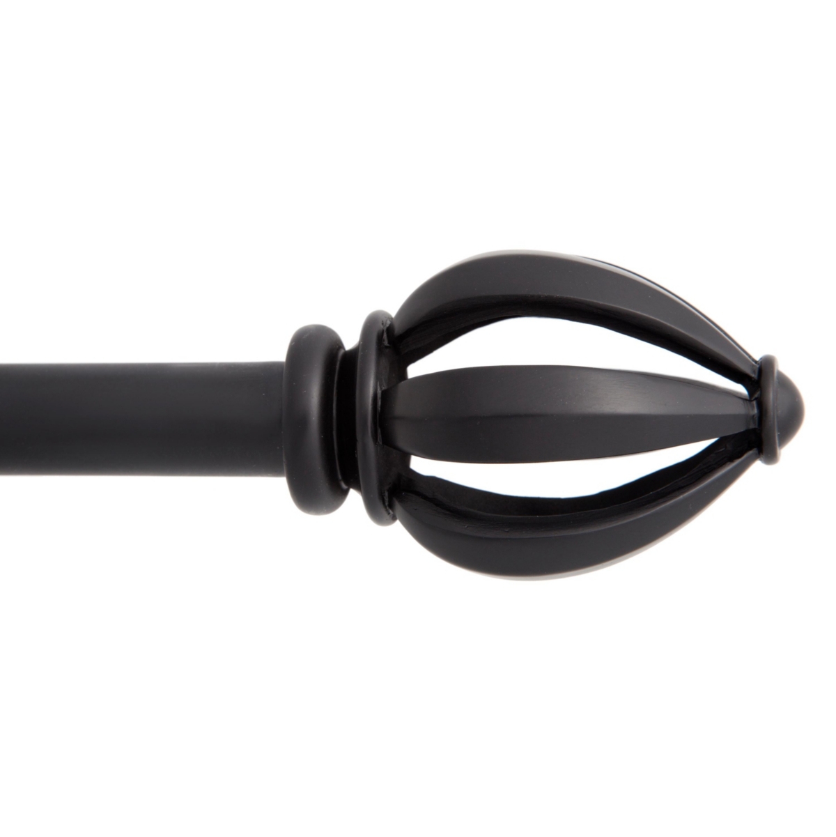 Lucas 3/4 Inch Decorative Curtain Rod for Stylish Window Treatments - Black
