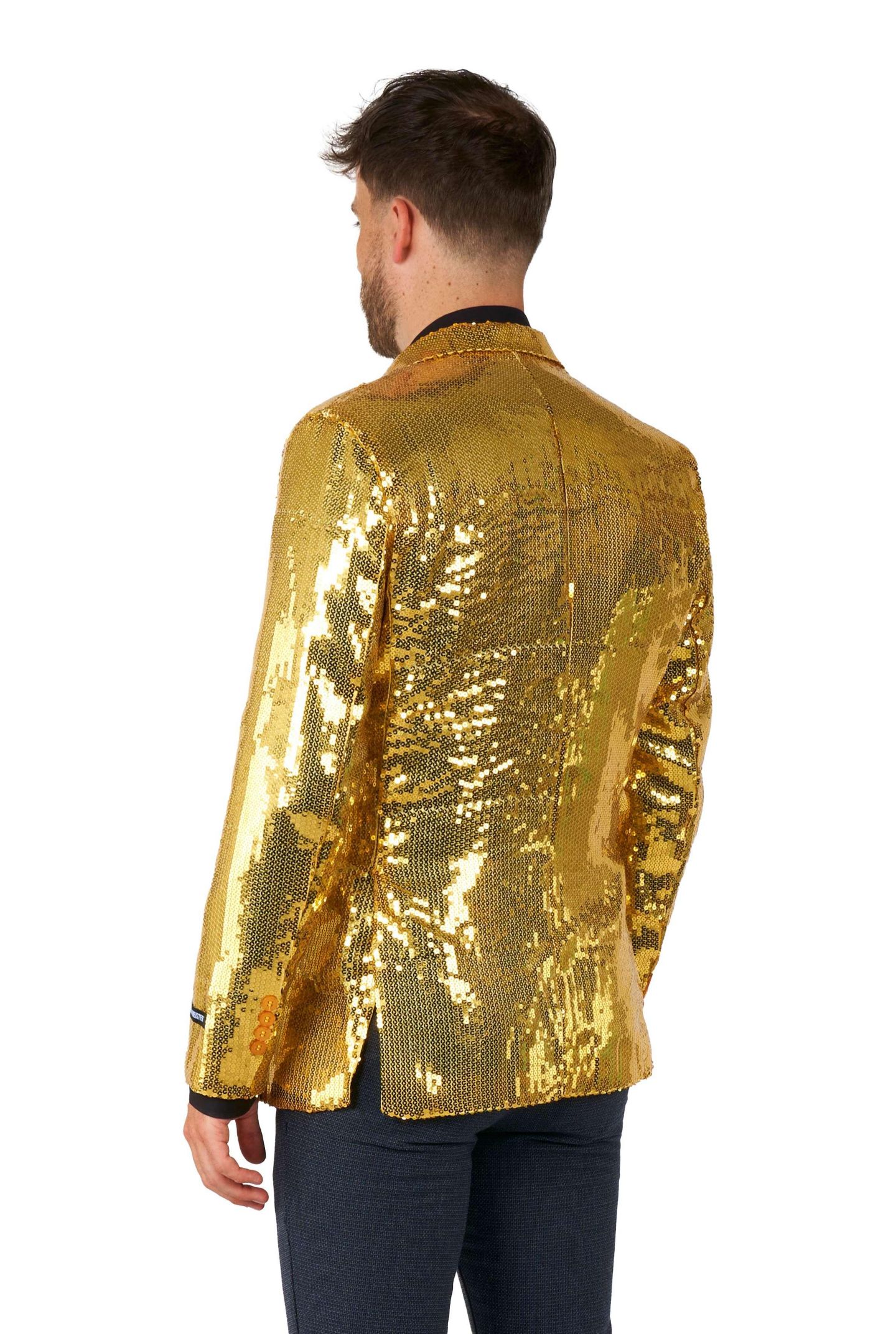 Мужской пиджак Suitmeister Shiny Party Blazer - Sequins USA, цвет: Золотой — фото 3