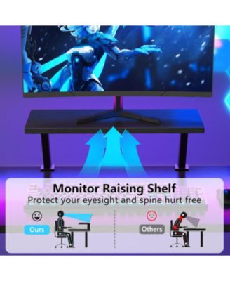 L-Shaped Desk 50.8" Computer Corner Desk, Home Gaming Desk, Office Writing Workstation with Large Monitor Stand, Space-Saving, Easy to Assemble, Black