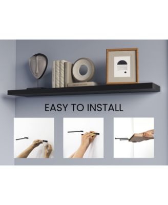 Greer Floating Shelf in Melamine x2, Black