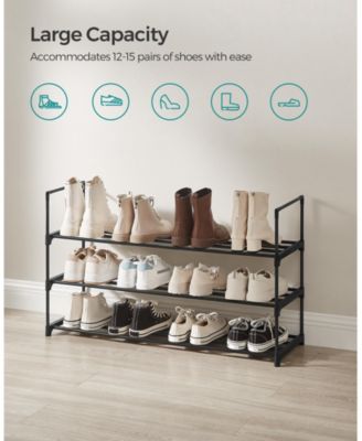 Metal Frame and Fabric Shelves 10-Tier Shoe Rack Organizer