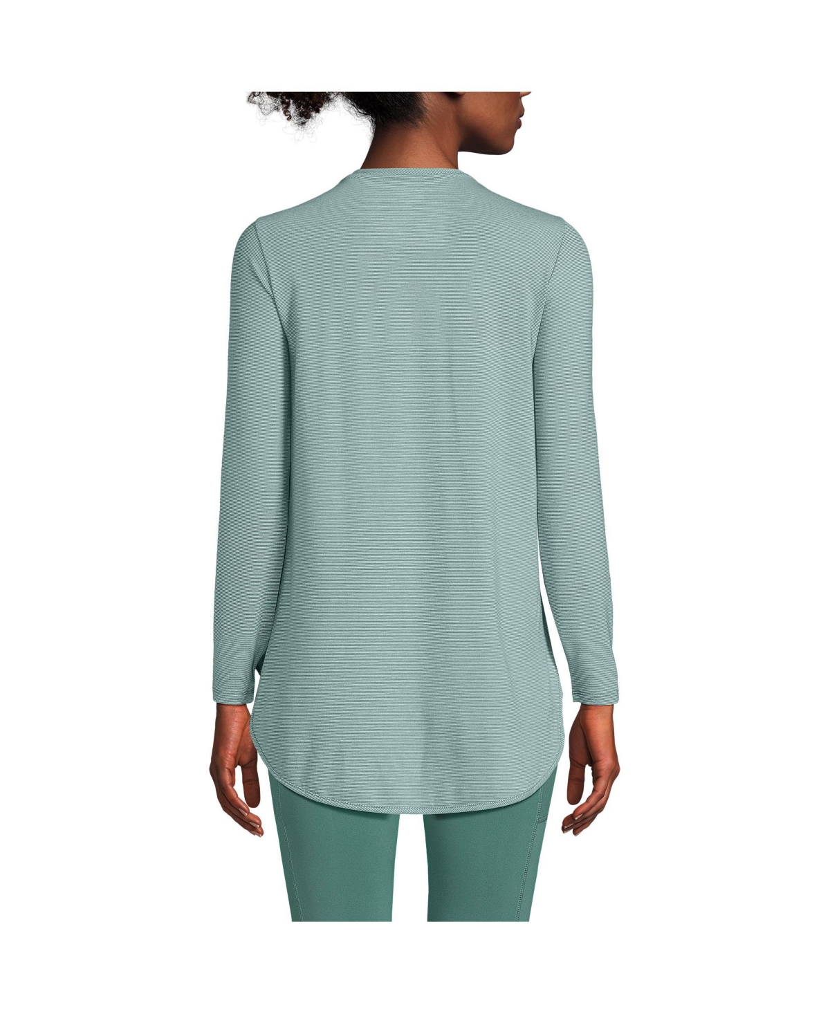 Lands' End Women's Moisture Wicking Upf Sun Long Sleeve Tunic Top