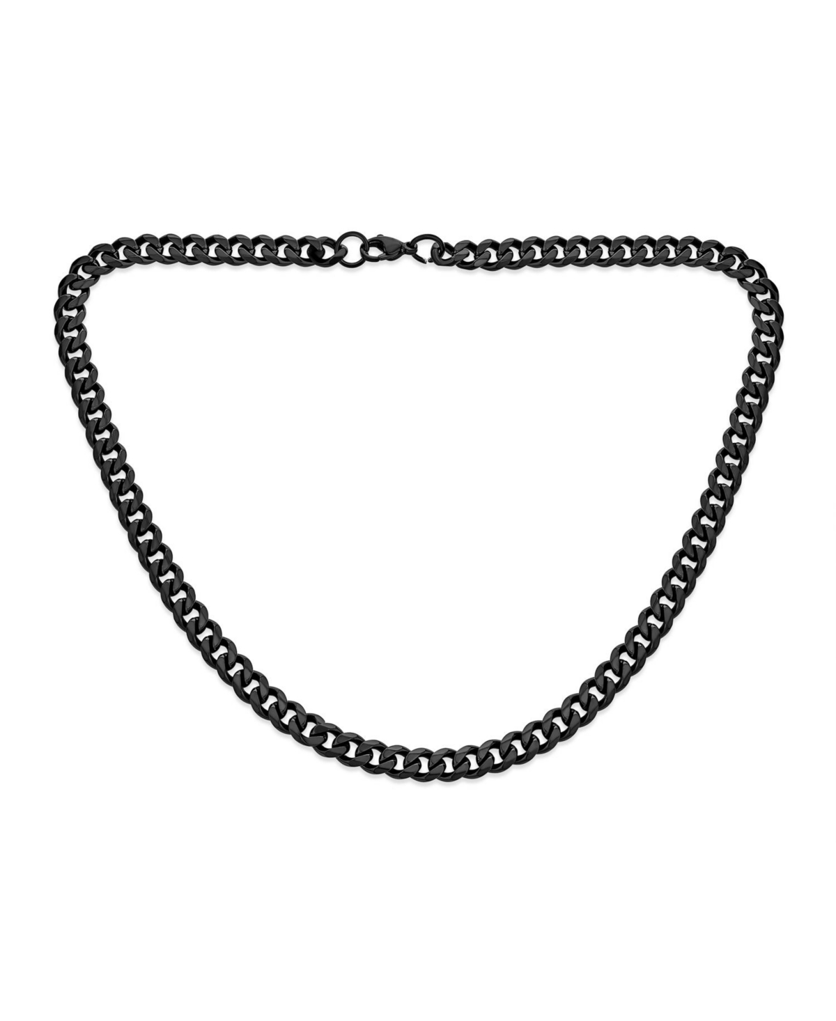 Heavy Duty Curb Chain Necklace Black Ip Stainless Steel 7MM - Black