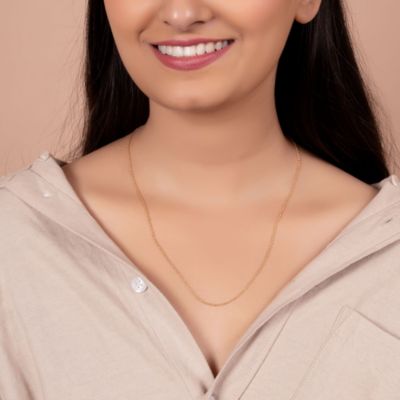 Simple Thin 2MM Rose Gold Plated .925 Sterling Silver Rolo Cable Chain Necklace