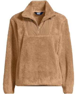 Plus Size Half Zip Cozy High Pile Fleece Pullover