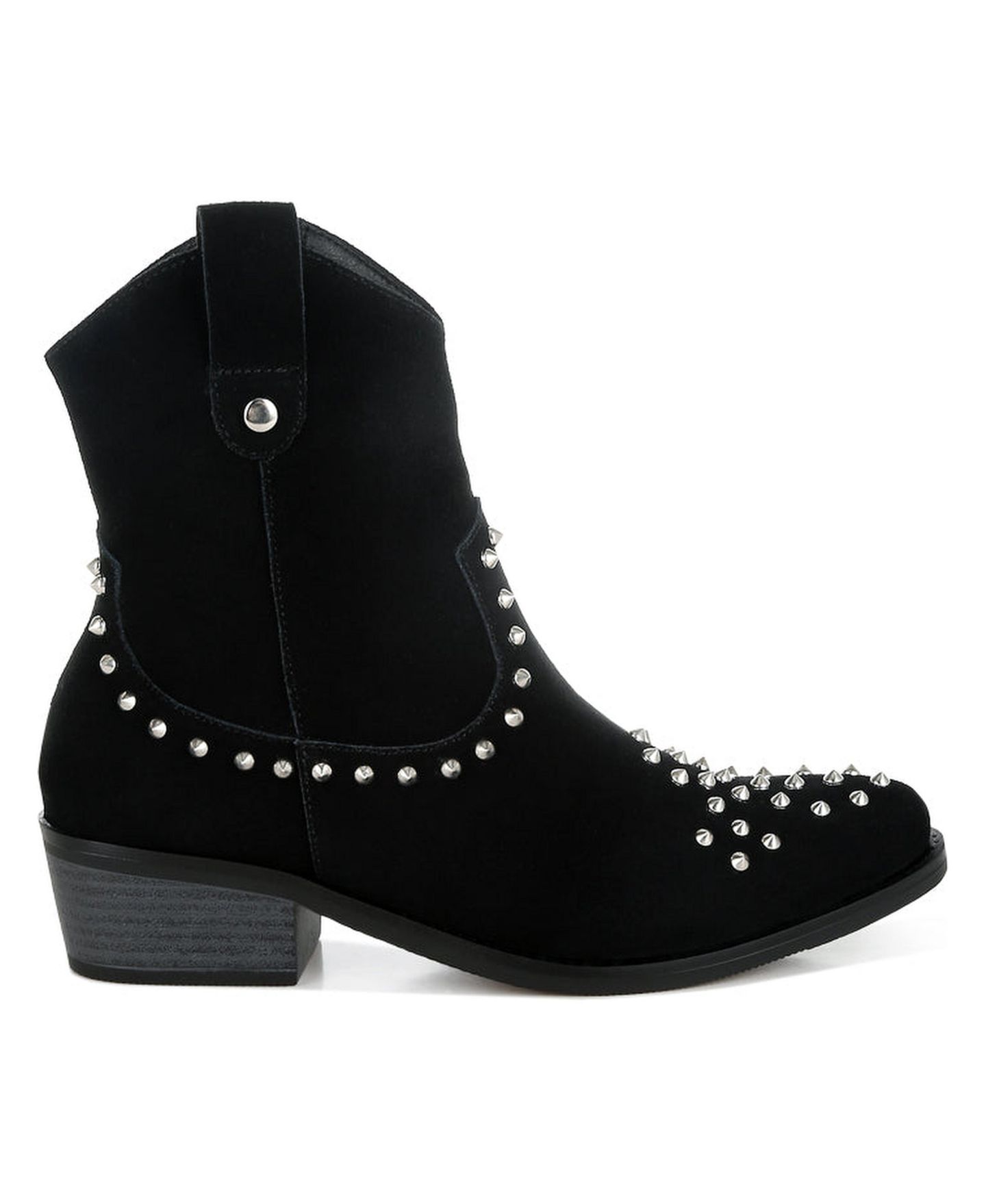 Женские ботинки Rag & Co Hira Studs Embellished Cowboy, цвет: Чёрный — фото 1