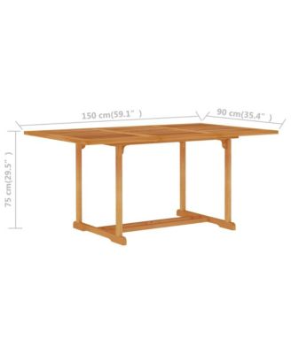 Patio Table 59.1"x35.4"x29.5" Solid Teak Wood
