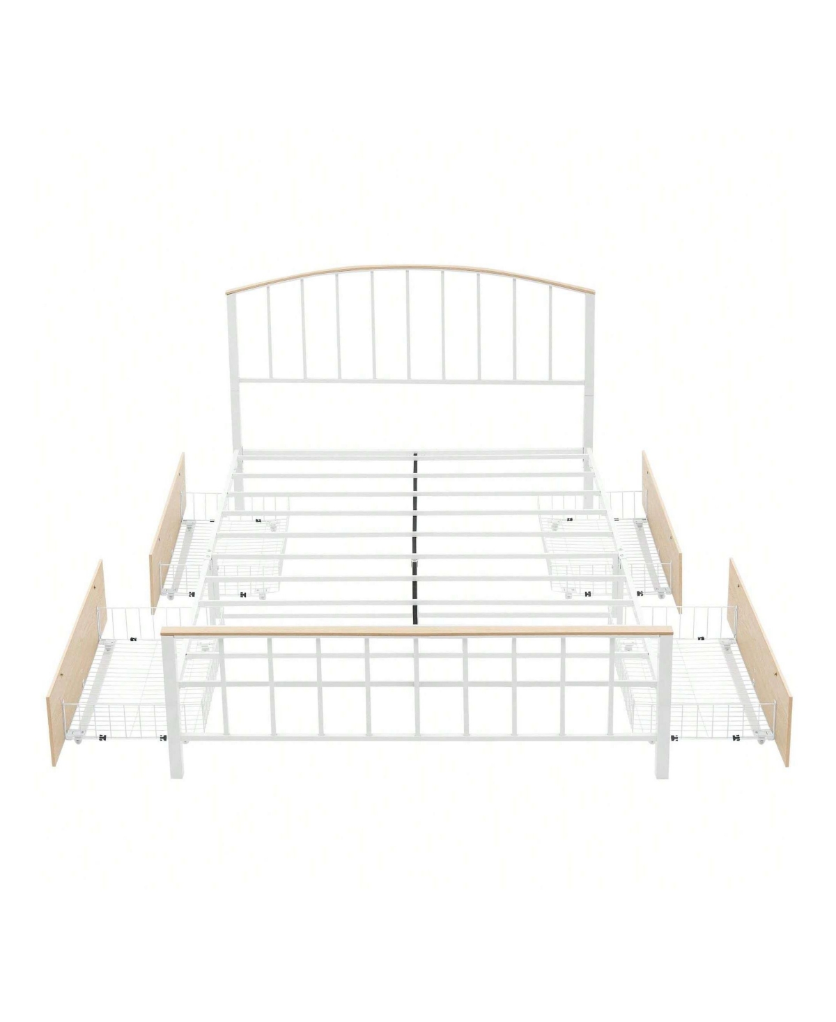 gaomon Bed Frame With 4 Drawers,Platform Bed Frame With Storage,Full Size Platform Bed With Headboard Frame,Metal Bed Frame Steel Slat Support/No Box