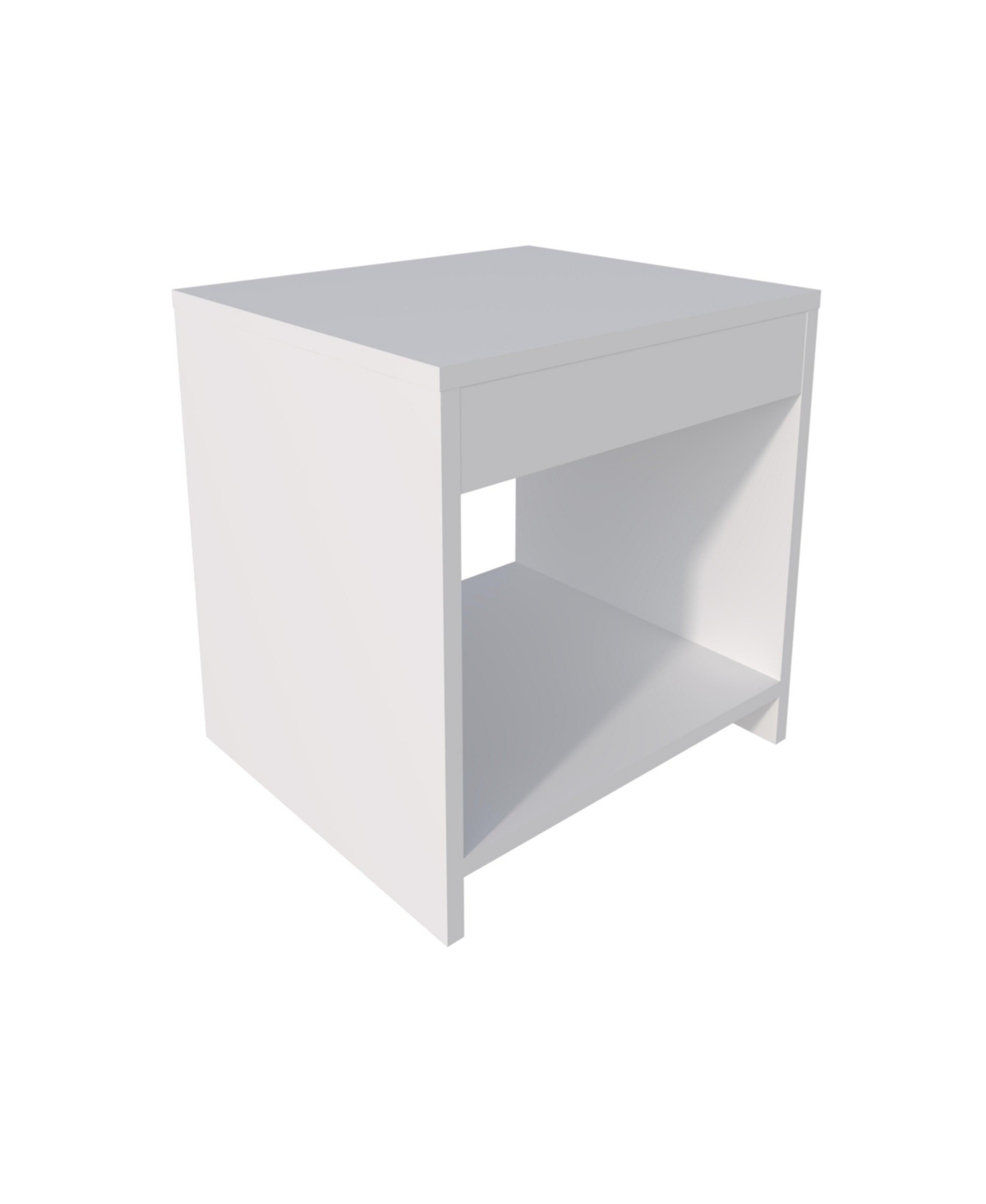 Fm Furniture Anegam Nightstand with Open Storage,- White