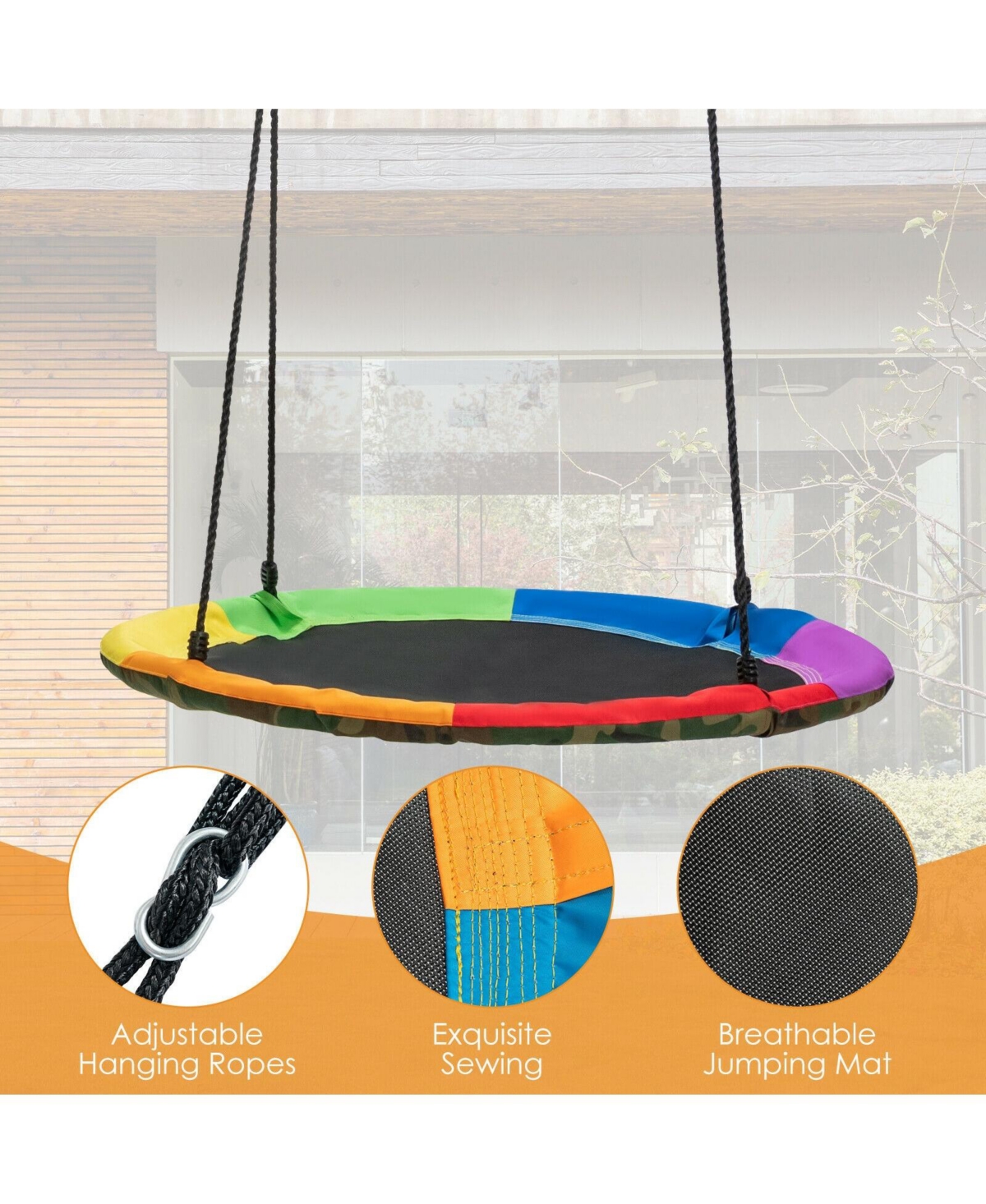 Gouun 2-Pack Swing Set Swing Seat Replacement and Saucer Tree Swing (Without Stand)