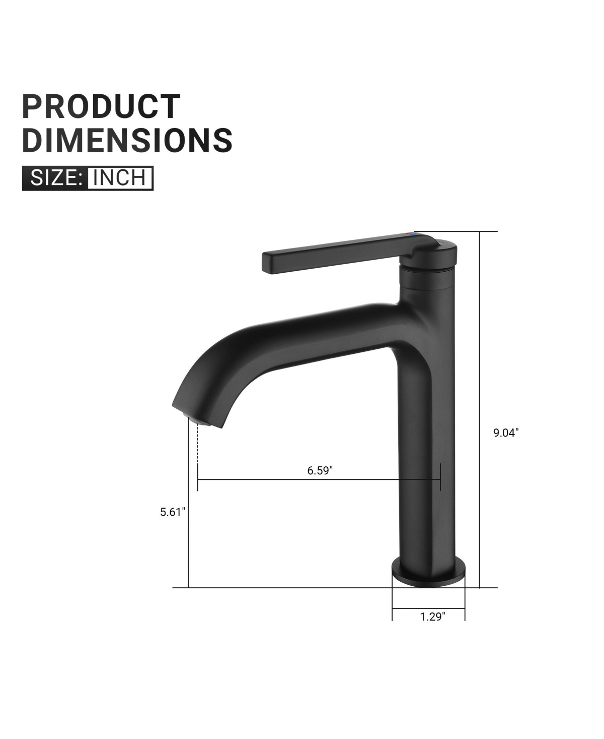Mondawe Single Handle Bathroom Sink Faucet, Modern Bathroom Faucet with Sprayer Matte- Black