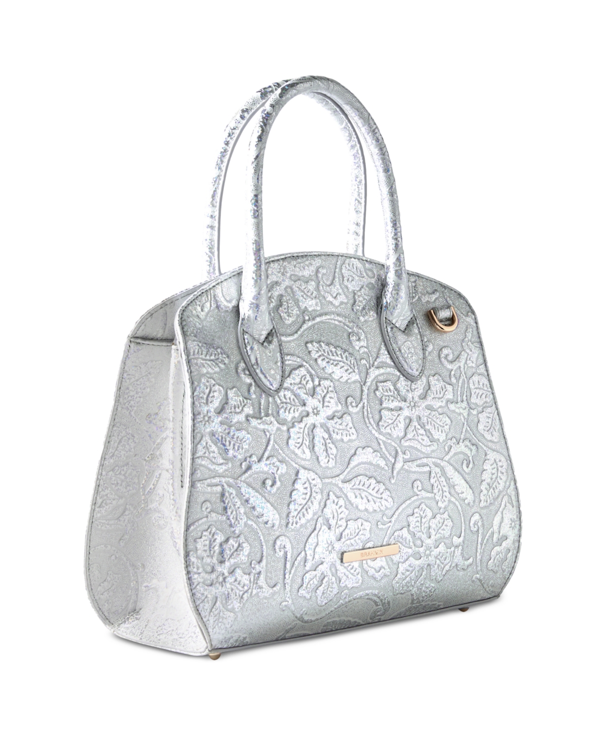 Brahmin RosettaEstonia Medium Leather Satchel - Chrome