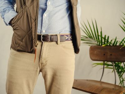 La Matera Мужской тканый пояс La Matera Paloma Шоколадный