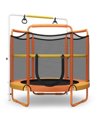 5FT Kids 3-in-1 Game Trampoline Seamless W/ Enclosure Net Spring Pad In/ Outdoor