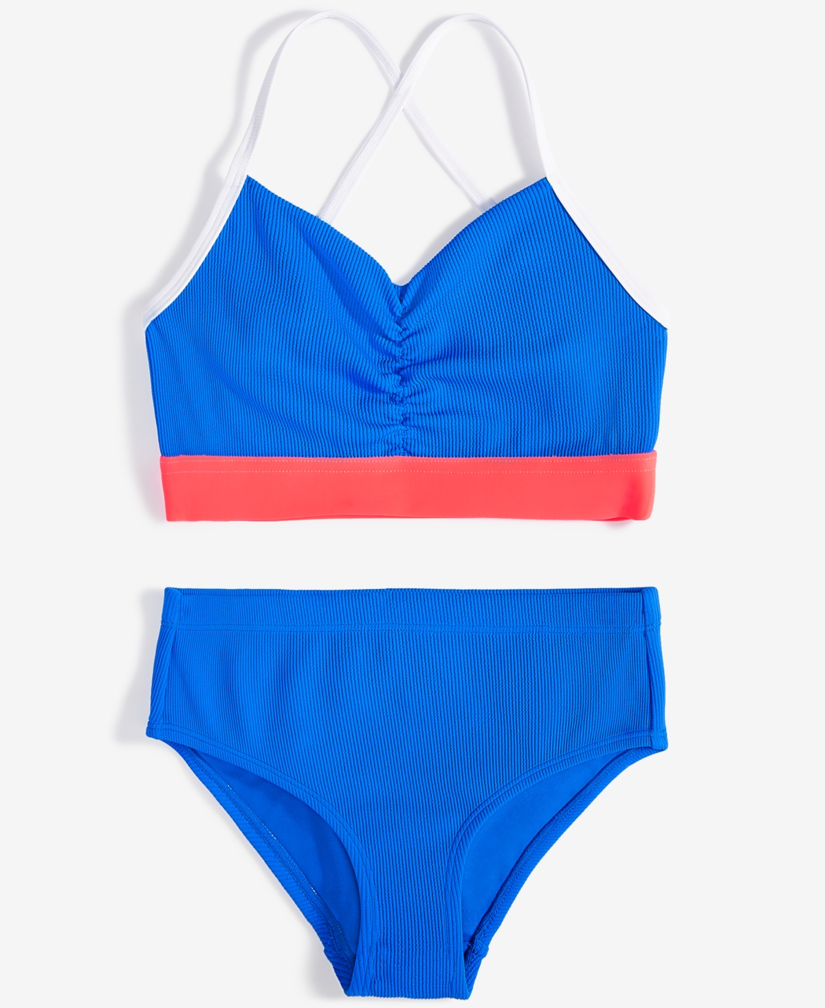 Epic Threads Big Girls Halter Two-piece Swimsuit, Exclusively At Macy's In Neon Azure