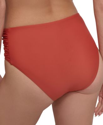 Women's High-Waist Side-Shirred Bikini Bottoms