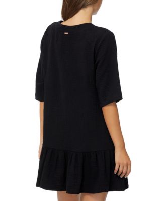 Juniors' Sol Cotton V-Neck Elbow-Sleeve Cover-Up