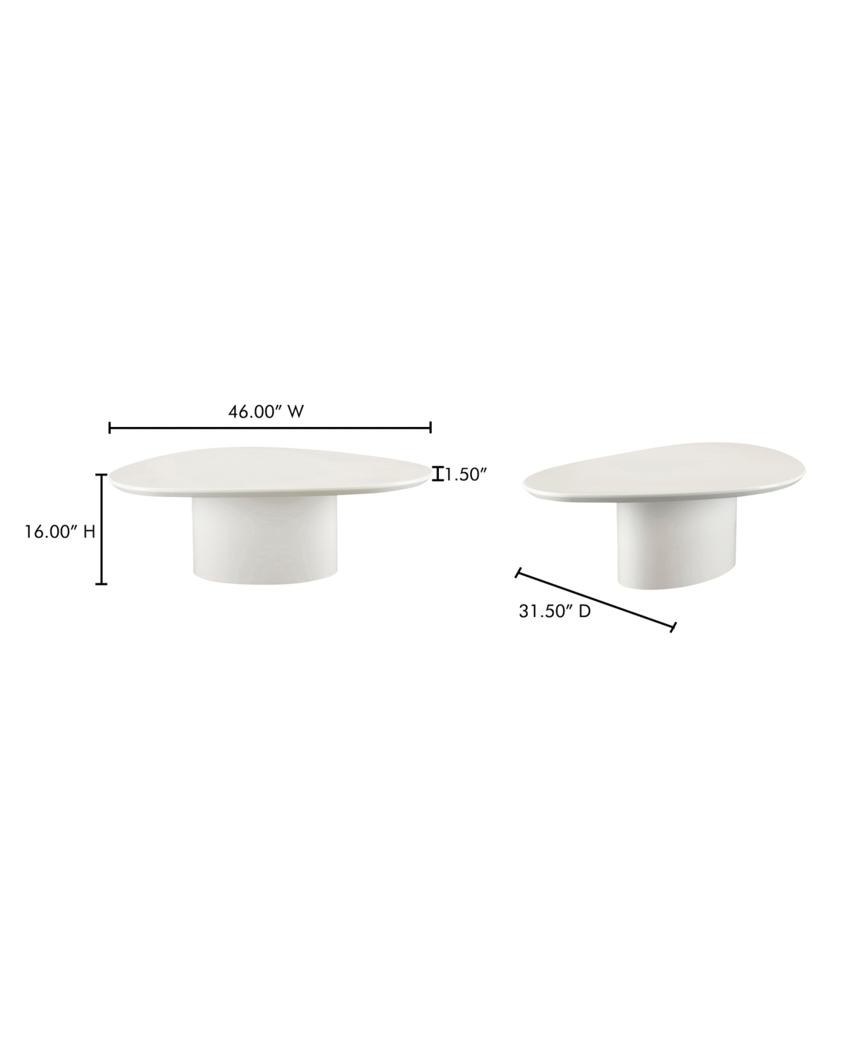 Macy's Furniture 46" Wood Eden Coffee Table In White