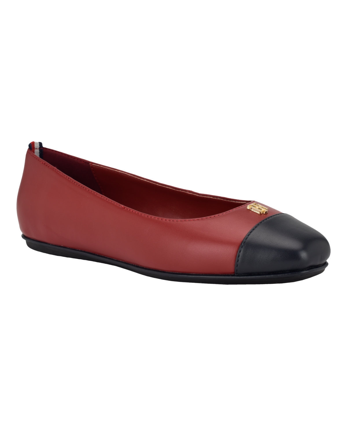Tommy Hilfiger Bekim Cap Toe Flat In Dark Red