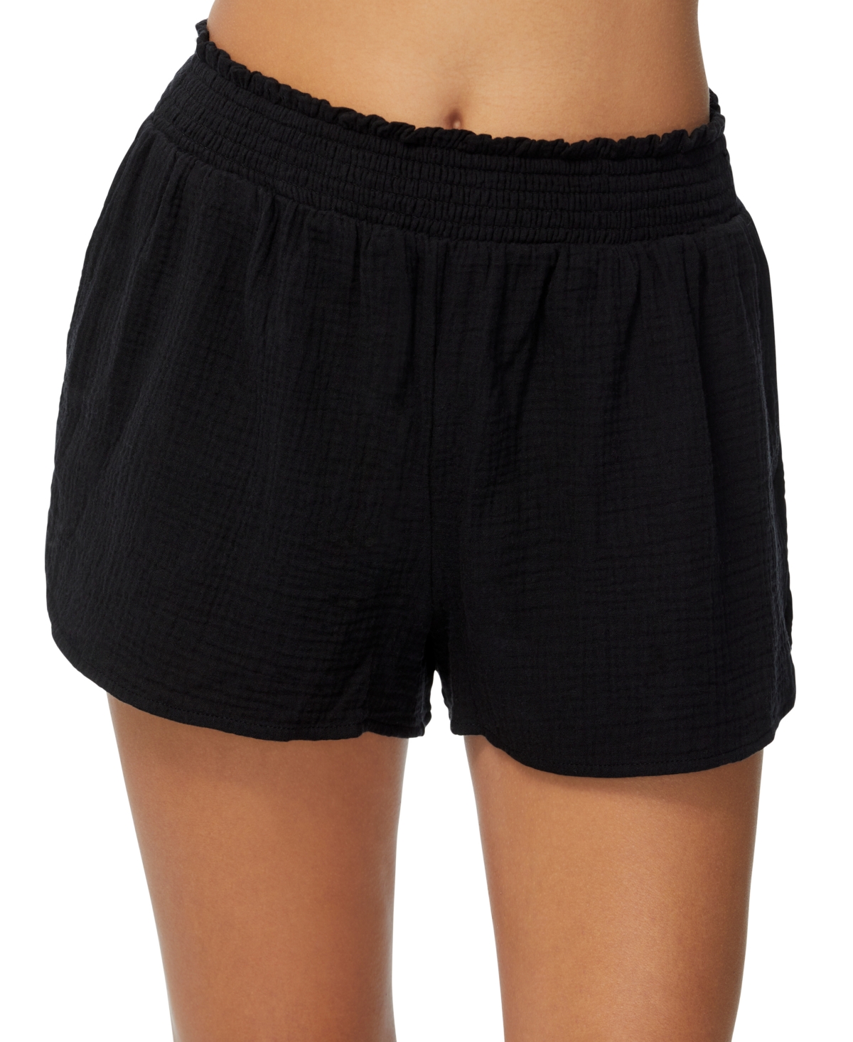 Juniors' Encinitas Cotton Pull-On Cover-Up Shorts - Black