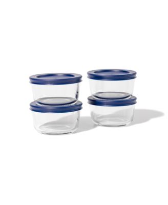8-Piece 1 Cup Round Food Storage and Meal Prep Container Set