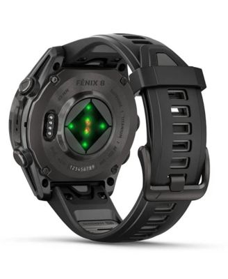 fenix 8 43mm, AMOLED, Outdoor & Fitness GPS Smartwatch, Saphire, Carbon Gray Titanium, Blk/Pebble Gray Band