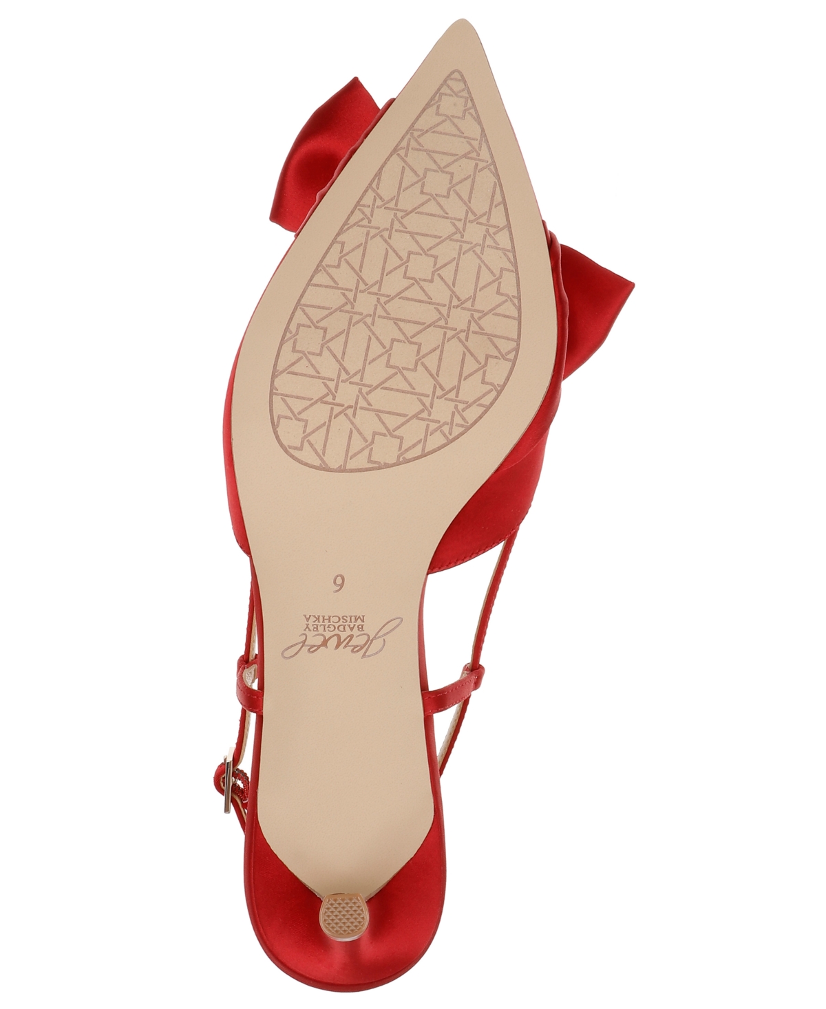 Jewel Badgley Mischka Shoshana Pointed Toe Slingback Pump In Red Satin