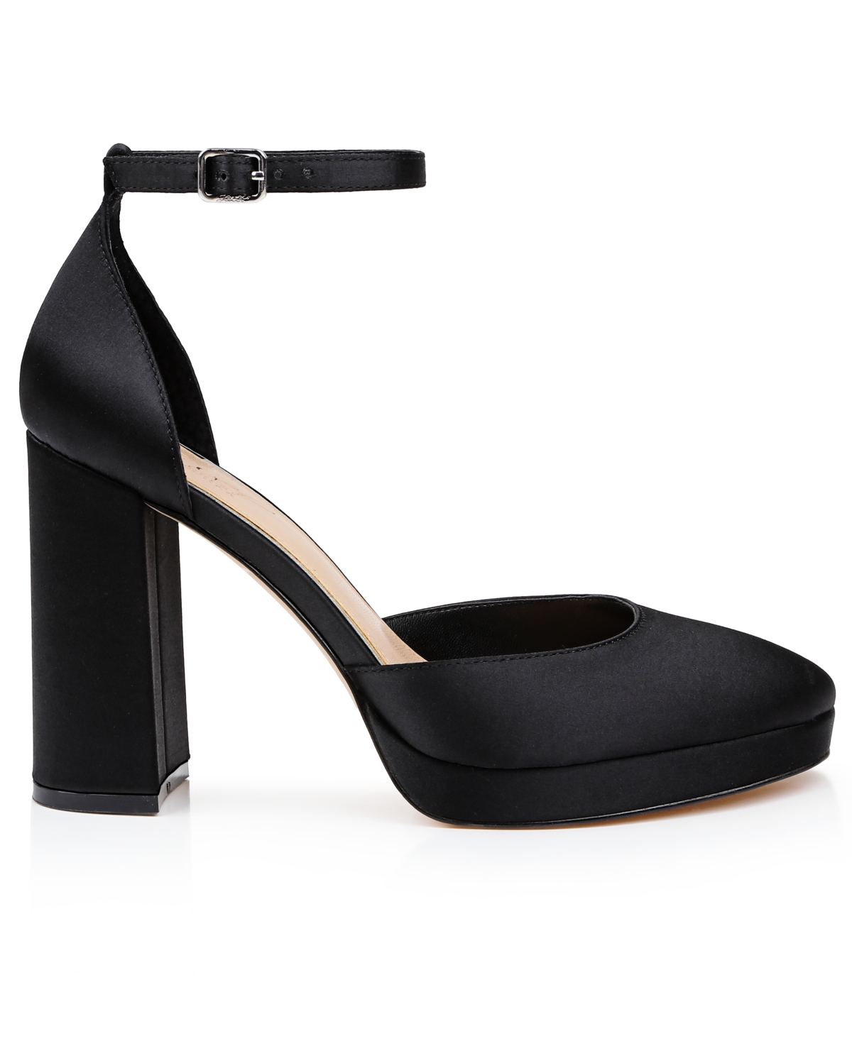 Jewel Badgley Mischka Women's Stephanie Closed Toe Platform Pumps In Black Satin