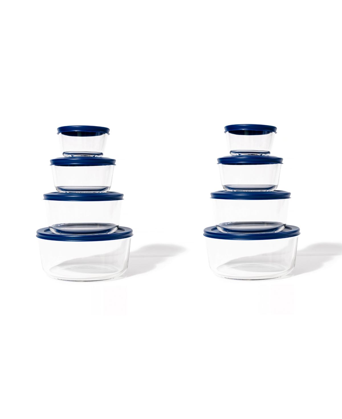 DURA LIVING 16-PIECE ROUND NESTING FOOD STORAGE AND MEAL PREP CONTAINER SET 