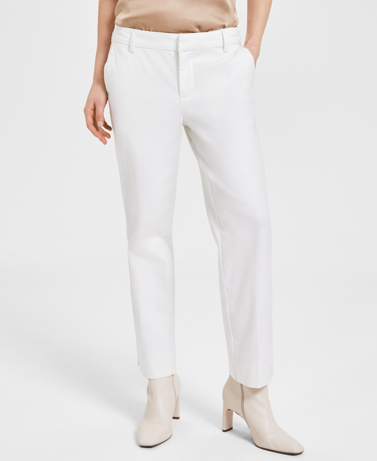 Liverpool Los Angeles Women's Kelsey Cropped Twill Trouser In White