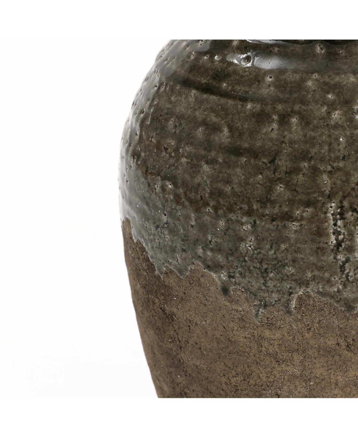LuxenHome Rustic Brown Stoneware 18.5-Inch Tall Indoor and Outdoor Bud Vase - brown