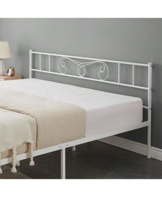 Metal Platform Bed Frame With Headboard And Footboard, Steel Slat Support And Mattress Foundation, No Box Spring Needed - King