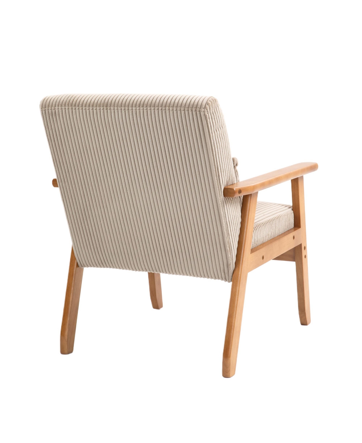 Streamdale Furniture Leisure Chair with Solid Wood Armrest and Feet, Leisure chair, wood frame, velvet, l, solid rubber wood legs, Mid-Century Modern