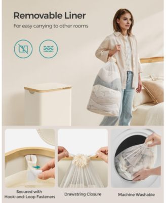 Large 23.8-Gallon Laundry Basket with Collapsible Design, Ink Black