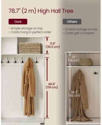 Farmhouse Style Hall Tree with Bench and Shoe Storage