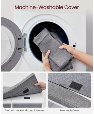 Cushioned Shoe Bench with 12 Compartments,  Cloud White & Dove Gray