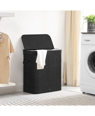 26.5 Gallon Laundry Hamper with Lid and Handles, Dove Grey