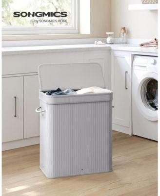 26.5 Gallon Laundry Hamper with Lid and Handles, Dove Grey